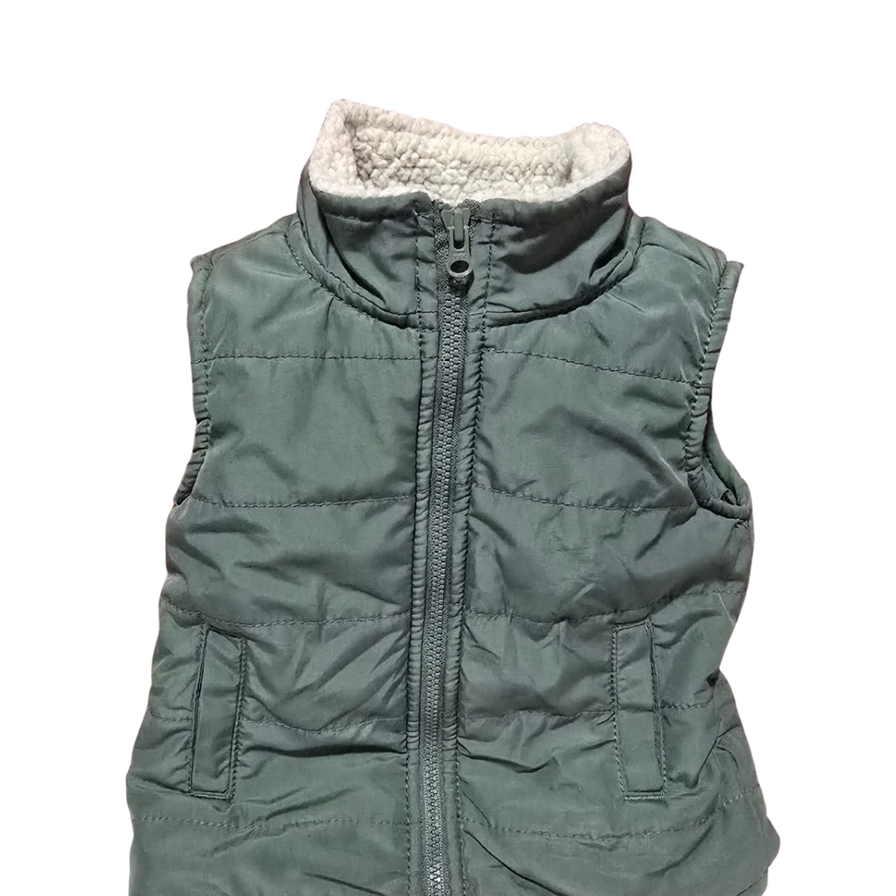 Carter's Dark Green Vest with White Sherpa Lining